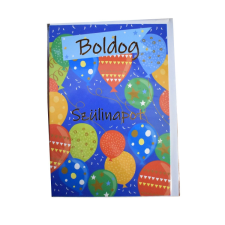  Üdvözlőkártya - kék alapon, boldog szülinapot felirattal (Képeslap) party kellék