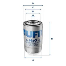 UFI Üzemanyagszűrő 24.H2O.08 autóalkatrész