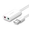 uGreen 15 cm-es USB külső hangkártya (fehér)