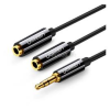 uGreen audió adapter kábel (elosztó, 2 3.5mm jack aljzat - 3.5mm jack, 25cm) FEKETE (UGREEN_AV123)