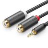 uGreen AV109 2x RCA anya, Cinch,  jack apa, 3.5mm,  0.25m, fekete (10547) (UG10547)