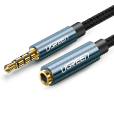 uGreen AV118 predlžovací audio kábel 3.5mm mini jack F/M, modrý kábel és adapter