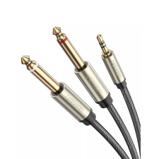 uGreen AV126 TRS, 3.5mm- 2x TS 6.35mm, 3m, szürke (10618) (UG10618) kábel és adapter