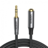 uGreen AV190 audio kábel 3.5mm mini jack M/F 2m, szürke