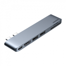 uGreen CM380 USB-C HUB adapter MacBook Air / Pro, szürke kábel és adapter