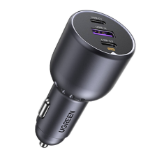 uGreen EC705 2x USB-C / USB-A Autós töltő - Fekete (130W) (35025) mobiltelefon kellék