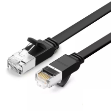 uGreen Ethernet RJ45 lapos hálózati kábel fém csatlakozókkal, Cat.6, UTP, 3m (fekete) kábel és adapter