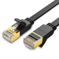 uGreen NW106 Ethernet RJ45 lapos hálózati kábel, Cat.7, STP, 8 m (fekete) kábel és adapter