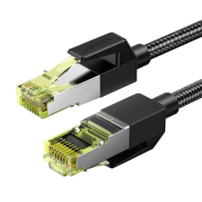 uGreen NW150 fonott hálózati kábel, Ethernet RJ45, Cat.7, F/FTP, 3m (fekete) kábel és adapter