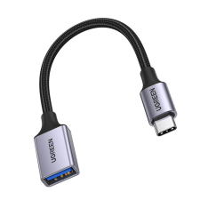 uGreen OTG adapter kábel USB-C (male) - USB-A (female) 5Gb/s 0.15m fekete (US378) mobiltelefon kellék