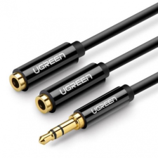 uGreen Splitter audio kábel 3.5mm mini jack 25cm, fekete mobiltelefon kellék