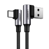 uGreen szögkábel USB kábel - USB Type C Quick Charge 3.0 QC3.0 3 A 2 m szürke (US176 20857)