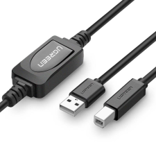 uGreen US122 aktív USB 2.0 AB kábel nyomtatóhoz, 10m, fekete (10374) (UG10374) kábel és adapter