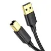 uGreen US135 USB 2.0 AB nyomtatókábel, aranyozott, 1,5 m (fekete)