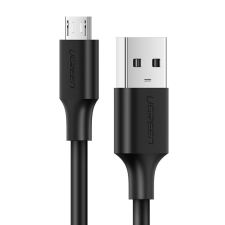 uGreen US289 USB / MicroUsb adat és töltőkábel, 2,4A, 1,5m - 60137, Fekete kábel és adapter