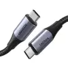  Ugreen US355 USB-C / USB-C gyorstöltő- és adatkábel, 100W, 1m, fekete