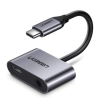 uGreen USB-C csatlakozós USB-C + jack 3,5mm adapter szürke (50596) (UG50596)