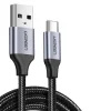 uGreen USB-USB-C QC3.0 UGREEN kábel 0,25 m alumínium csatlakozóval (fekete)