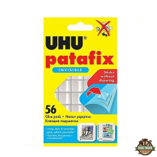  UHU Patafix / Gyurmaragasztó Átlátszó Kétoldalú Ragasztópárna, 56 db kreatív és készségfejlesztő