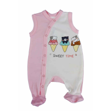  Ujjatlan baba rugdalózó Cicás fagyis mintával rugdalózó