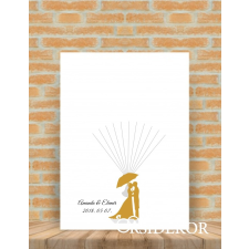  Ujjlenyomat fa -esküvői vendégkönyv dekorációs kellék