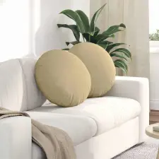  Ülőpárnák 2 pcs Szürke zöld Ø 50 cm Bársonyos szövet lakástextília