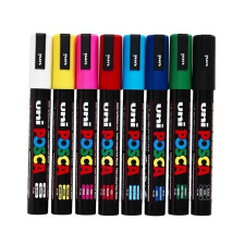 UNI Dekormarker, 1,8-2,5 mm, UNI "Posca", arany filctoll, marker