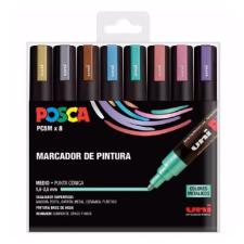 UNI Filctoll uni posca pc-5m metál színek 8 darabos 2upc5mmetal8db filctoll, marker