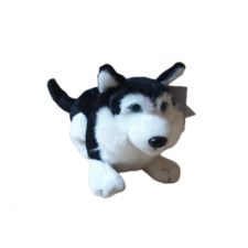 Uni-Toys Plüss mini husky fekete-fehér fekvő plüssfigura