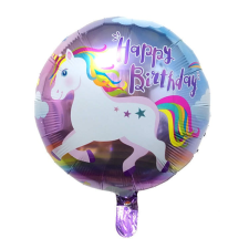 Unikornis - Egyszarvú fólia lufi - 45cm - Szivárvány party kellék