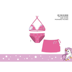  Unikornis fürdőruha szett kislányoknak - bikini háromszög felsőrésszel+szoknya - rózsaszín - 110