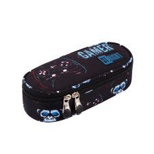 UNIPAP St.Right: Blue Gamer fekete-kék színű ovális tolltartó 23cm tolltartó