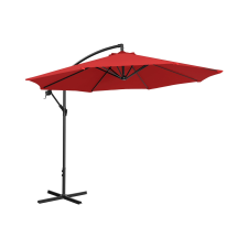 Uniprodo Lámpa formájú napernyő - Piros - kerek - Ø 300 cm - dönthető kerti bútor