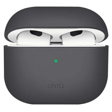 Uniq Airpods 3 tok, szilikon, fekete fülhallgató, fejhallgató tok