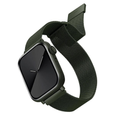 Uniq Apple Watch 4/5/6/7/SE okosóra szíj, 42/44/45mm kompatibilis, fém, zöld, prémium, UNIQ okosóra kellék