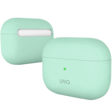 Uniq Bluetooth fülhallgató töltőtok tartó, szilikon, vezeték nélküli töltés támogatás, Apple AirPods Pro kompatibilis, Uniq Lino, zöld audió kellék