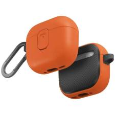 Uniq Clyde Apple AirPods 4 tok karabinerrel, narancs fülhallgató, fejhallgató tok