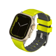 Uniq Linus Airosoft Apple Watch 42/44/45/49mm szilikon szíj lime zöld okosóra kellék
