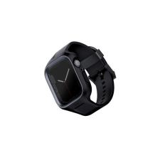 Uniq Monos Apple Watch 44/45mm hibrid szíj + tok, fekete okosóra kellék