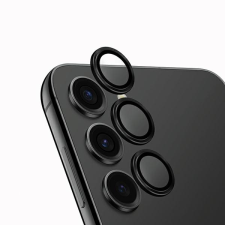 Uniq Optix kamera lencse védő üvegfólia fekete szegéllyel, applikátorral Samsung Galaxy S24 mobiltelefon kellék