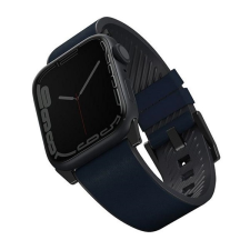 Uniq Straden vízálló bőr Apple Watch szíj, 49/45/44/42MM, kék okosóra kellék