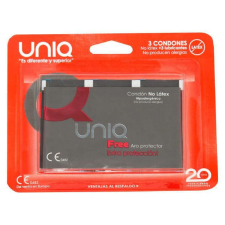 Uniq UNIQ - FREE LATEXMENTES ÓVSZER VÉDŐGYŰRŰVEL 3 DARAB óvszer