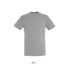  Uniszex REGENT kereknyakú rövid ujjú pamut póló, SOLS SO11380, Grey Melange-XS férfi póló