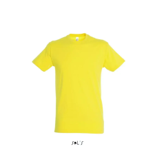  Uniszex REGENT kereknyakú rövid ujjú pamut póló, SOLS SO11380, Lemon-XL férfi póló