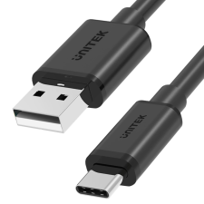Unitek Y-C480BK USB-A apa - USB-C apa 2.0 Adat és töltőkábel - Fekete (0.25m) kábel és adapter
