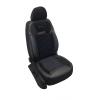  Univerzális autósüléshuzat-szett, elöl-hátul, textil ecobőrrel, fekete, kék varrással, ANATOLIA Design