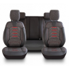  Univerzális autósüléshuzat-szett, első-hátsó, eko bőr textillel, fekete, szürke és piros színben, BODRUM sorozat