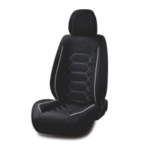  Univerzális autósüléshuzat-szett, fekete szövetből, fehér csíkkal, elöl-hátul gyerekülés huzat, betét