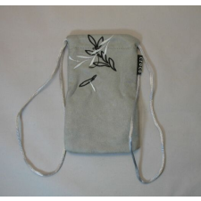 Univerzális Nyakpántos tok, álló Croco (8x13 cm), szürke - virágos tok és táska