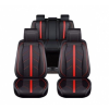  Univerzális SPORT autósüléshuzat-szett, fekete és piros ecobőr, elöl és hátul
